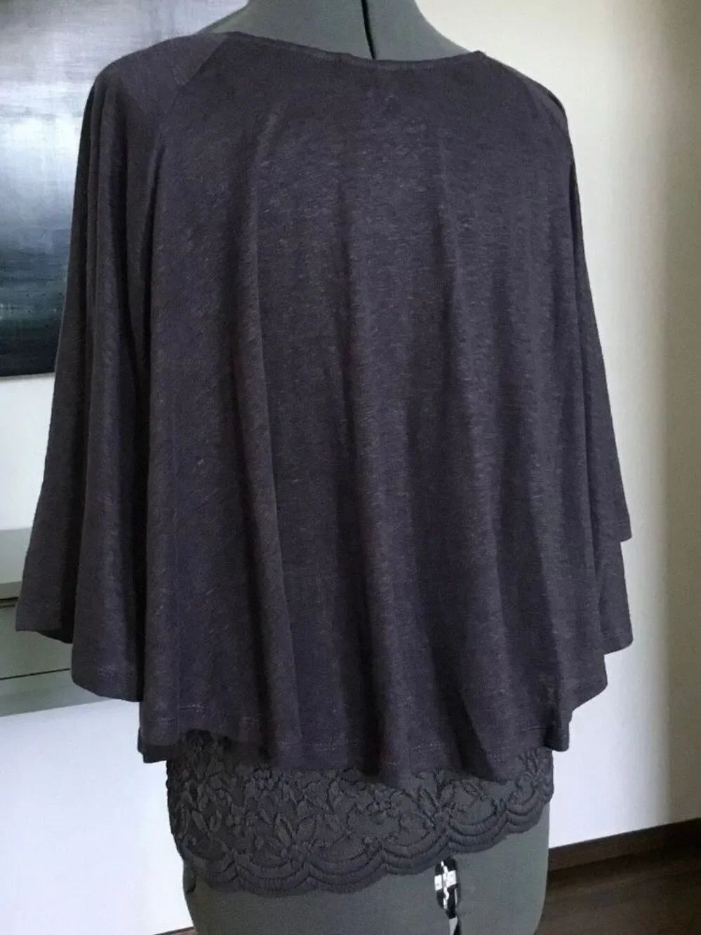 NEW Anthropologie AKEMI + KIN Knit Linen & Lace Cape Top Women’s XS - Picture 6 of 8